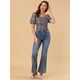 thumbnail image 2 of Tops Florales Estilo Campesino Con Mangas Abullonadas Y Cuello En Forma De Corazón De Pradera Para Mujer Negro M, 2 of 6