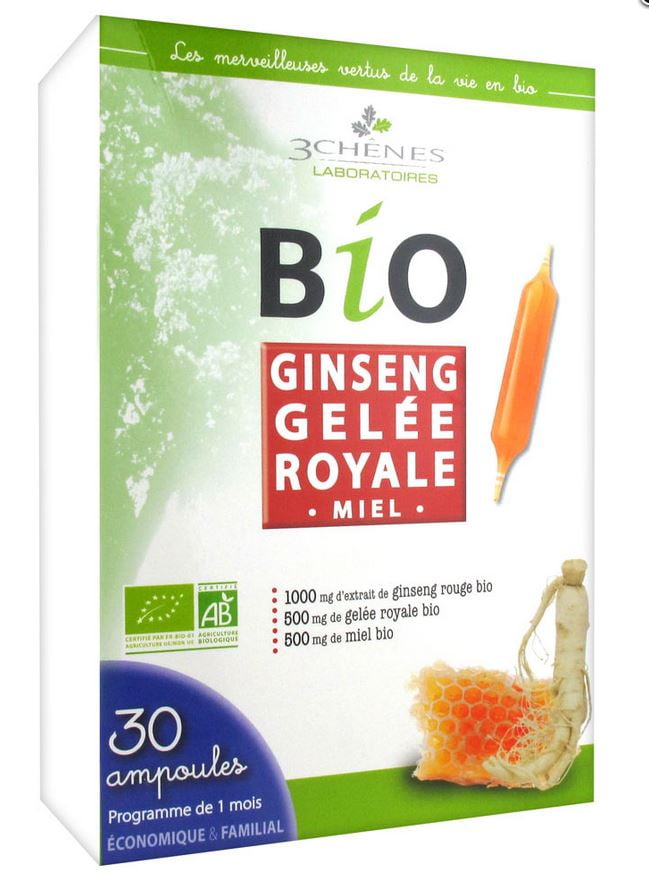 Les 3 Chenes Organic Ginseng Royal Jelly 30 Phials Walmart Com