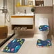 thumbnail image 3 of Juego de cortina de ducha con diseño de conchas marinas de playa, tapa de inodoro y alfombras antideslizantes, juego de 4 cortinas de ducha con diseño de estrellas de mar y 12 ganchos, juego de baño, 3 of 7
