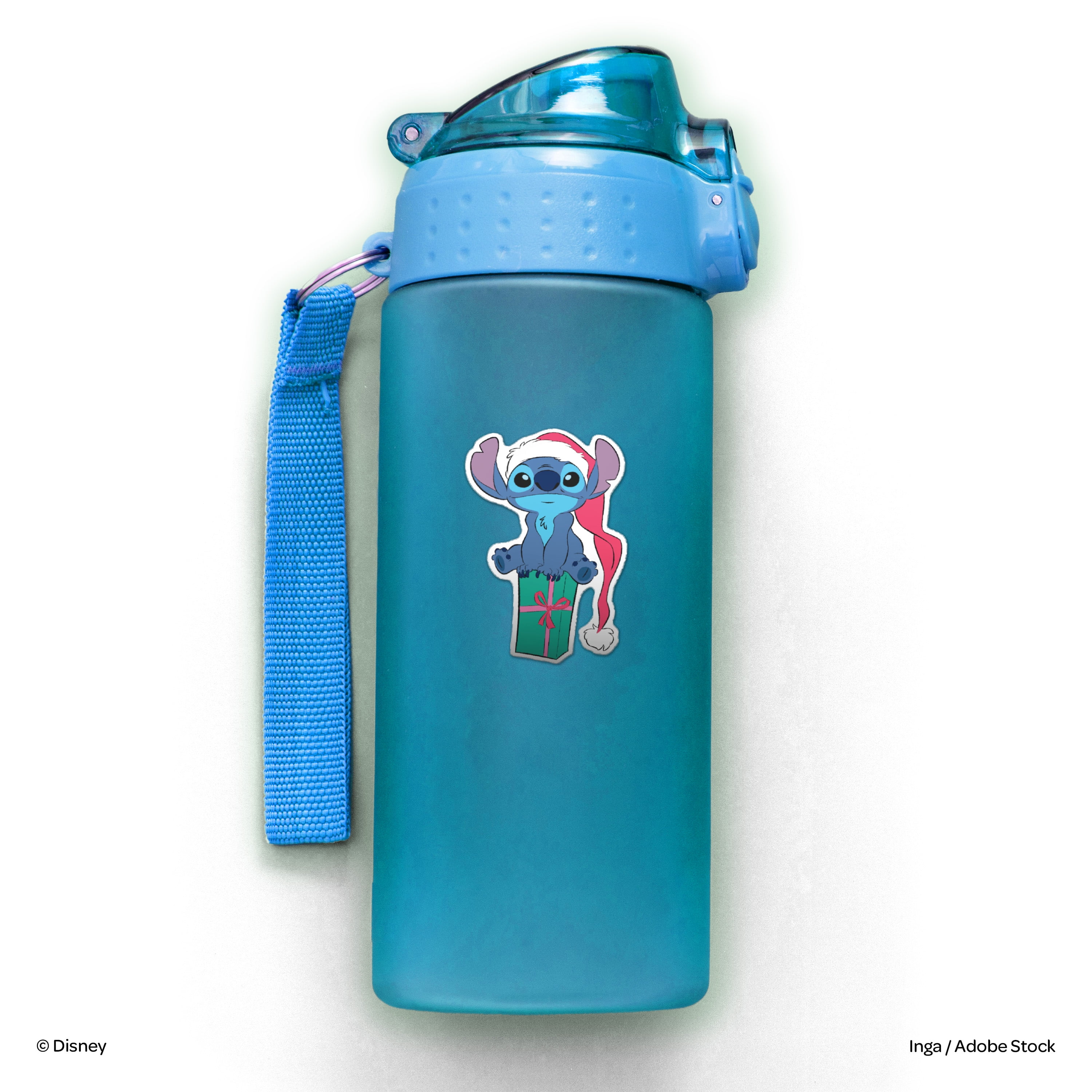 Disney Lilo and Stitch Christmas Holiday 18-Pack Glow In The Dark Vinyl Sticker, 18-pack Glow-In-The-Dark vinyl stickers in holiday artwork