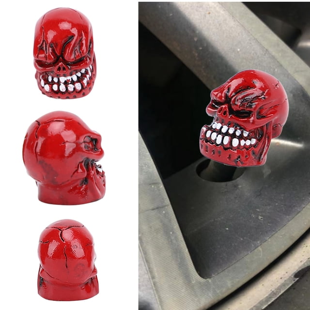Tapa De Válvula De Neumático De Calavera, Tapa De Vástago De Válvula De Neumático De Rueda, Aspecto Fresco, 4 Piezas A Prueba De Fugas Para Bicicleta, Coche, Motocicleta
