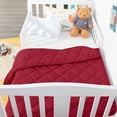 thumbnail image 3 of Ultra Soft Microfiber Down Alternative Toddler Comforter, Lightweight Machine Washable Crib Quilted Blanket, Red, 39" x 47", 3 of 5