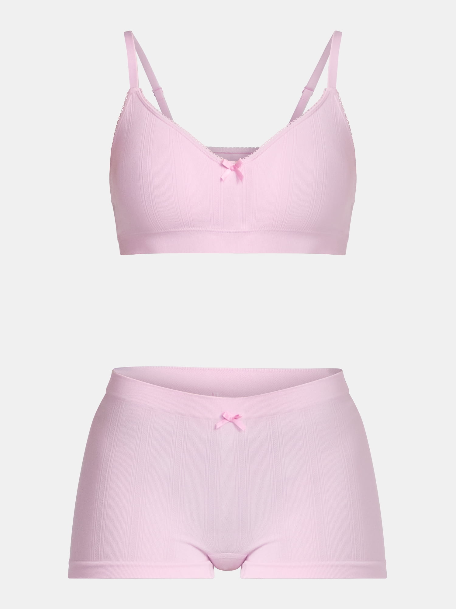 No Boundaries Seamless Triangle Bralette & Boyshort Set, 2-Piece, Women's XS-XXXL