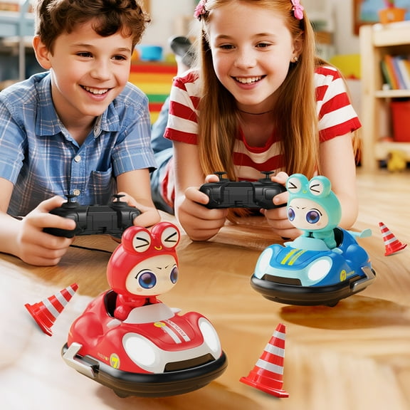 Jiakora Remote Control Cars Set Ejecting Bumper Cars with LED Lights & Sound, RC Battle Game Toy Gift for Age 6  Year Old Boys & Girls