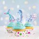 thumbnail image 4 of 1 juego de decoración de cumpleaños – soporte para tarta de cumpleaños con tema de sirena, 1 juego de decoración de fiesta, pancarta de cumpleaños, decoración de pasteles, suministros de cumpleaños, p, 4 of 5