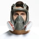 thumbnail image 1 of Máscara de respirador de cara completa reutilizable: máscara de gas con algodón de filtro de partículas, ampliamente utilizada en gas orgánico, pintura, productos químicos, carpintería, 1 of 5