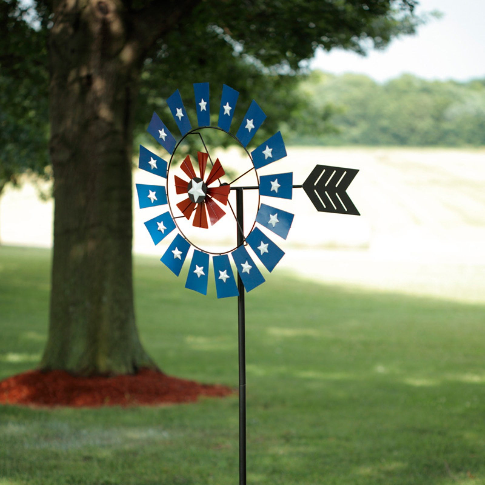 American Furniture Classics American Wind Spinner, Yard Ornament, Red White Blue by American Furniture Classics
