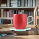 thumbnail image 5 of Taza de café Tulip multifunción con platillo para leche de té con leche (tipo alto rojo), 5 of 6