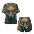 thumbnail image 5 of Lsque Vintage Pattern Fox Women's Short-Sleeved Pajama Set - 2 Piece Soft and Lightweight Sleepwear Set-XX-Large, 5 of 9