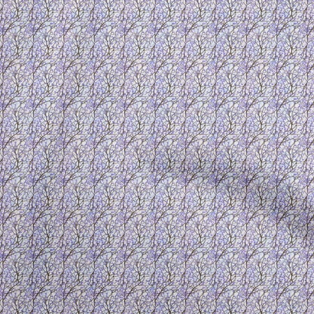 oneOone Cotton Silk White Fabric Watercolor Floral Sewing Fabric By The Yard Printed Diy Clothing Sewing Supplies 42 Inch Wide