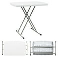 thumbnail image 4 of IVV 30x20in Folding Table, White Indoor/Outdoor Utility Table, Height Adjustable, Snack Table Sofa Side Table, Space Saving, White, 4 of 9