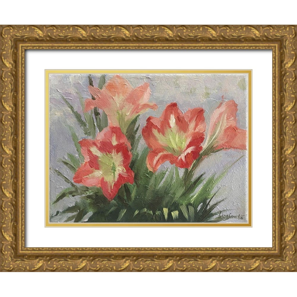 Strube Ling 32x25 Gold Ornate Wood Framed with Double Matting Museum Art Print Titled - Greetings