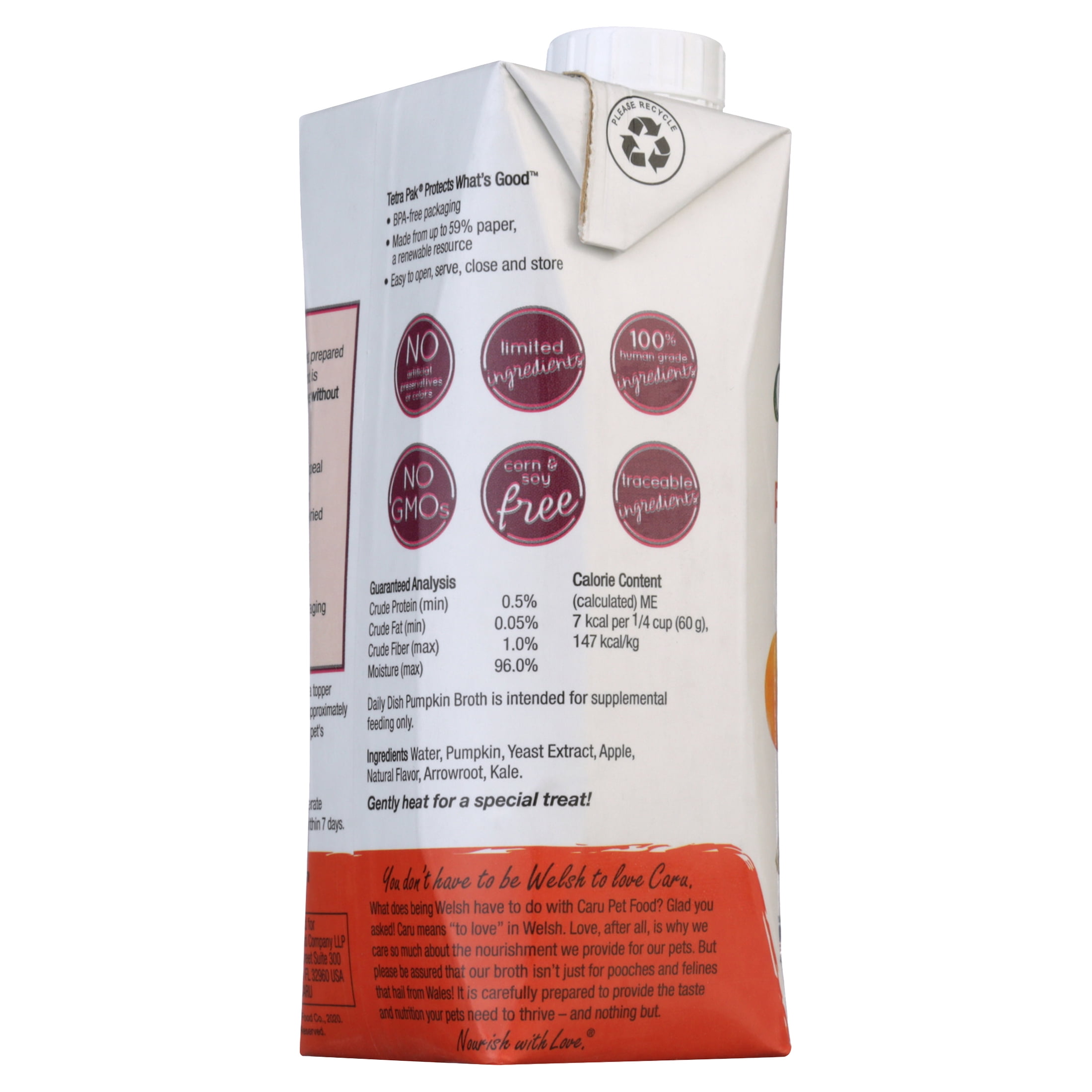 Caru Daily Dish Pumpkin Broth Meal Topper for Dogs and Cats - 1.1 lbs