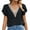 Black, variant on Vedolay Top Womens Tie Front Chiffon Blouses V Neck Batwing Short Sleeve Summer Tops Shirts,Black XXL