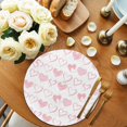 thumbnail image 2 of Valentine's Day Round Placemats Set of 8 for Dinning Tables,Heat-proof Braided Table Mats 15 Inch,Valentines Pink Love Heart Romantic Washable Place Mat for Kitchen Restaurant Party Table Decor, 2 of 9