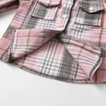 thumbnail image 5 of IVEYRTF Children Boys Girls Classic Flannel Button Shirt Jacket Plaid Long Sleeve Lapel Shacket Soft Fall Tops for Kids 1-9 Years(Pink#2,12 Months), 5 of 8