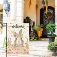 thumbnail image 2 of Newhomestyle Welcome Bunny Easter Garden Flag 12x18 Inch Double Sided Outside, Floral Rabbit Pascha Yard Outdoor Flag, 2 of 5