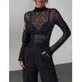 thumbnail image 4 of Zeagoo Mesh Sheer Tops for Women Long Sleeve Layering Tops Slim Fitted Sexy Shirts, 4 of 5