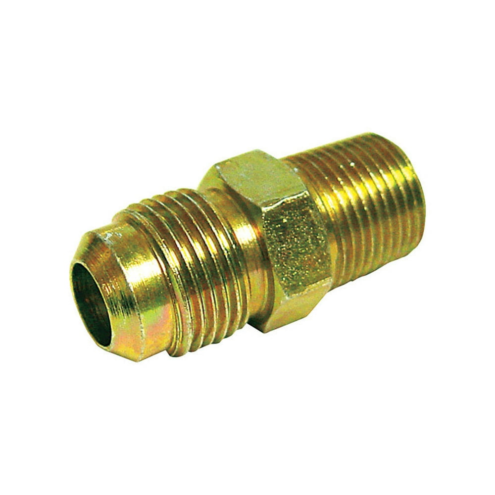 Jmf Flare Male Connector 3/8 " Flare X 3/8 " Mpt Yellow Brass Lead Free