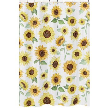 Sunflower Floral Single Shower Curtain by Sweet Jojo Designs