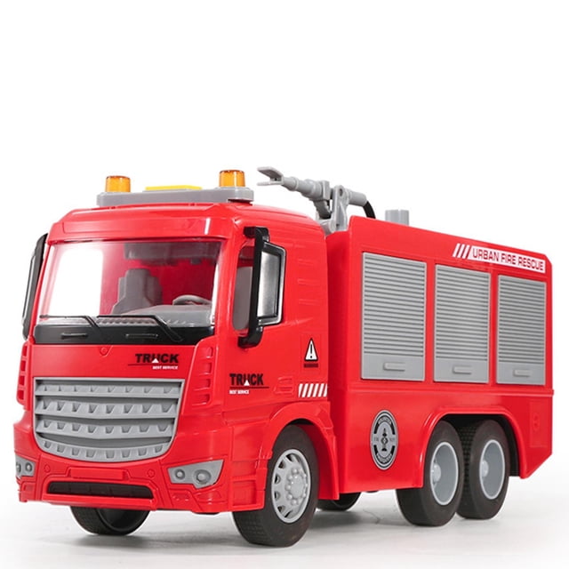 Camión de con motor de fricción, educativo para , y niñas, cumpleaños, Navidad - Cisterna de fuego CUTICAT Tire hacia atrás de los coches