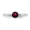 thumbnail image 4 of Sterling Silver Low 5mm Round Cr. Ruby Ring, 4 of 5