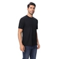thumbnail image 5 of Zfeel Men's Dry Fit Short Sleeve Poly Shirt, Crewneck Comfortable Tee, Moisture Wicking, Black, S, 5 of 6