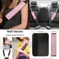 thumbnail image 5 of Uorisanigo Pink Leopard Print 10 Pieces Auto Seat Cover Car Steering Wheel Cover Cars Seat Belt Pad Cover and Water Cup Coaster Keychains Comfortable Elastic Fabrics Auto Interior for Car SUV, 5 of 7