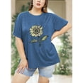 thumbnail image 3 of XCHQRTI Sunflower Shirts for Womens Plus Size Short Sleeves T-Shirt Graphic Oversized Flower Tops, 3 of 7