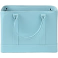 thumbnail image 3 of Blue Faux Leather Tote with Chic Document Folder, 3 of 5