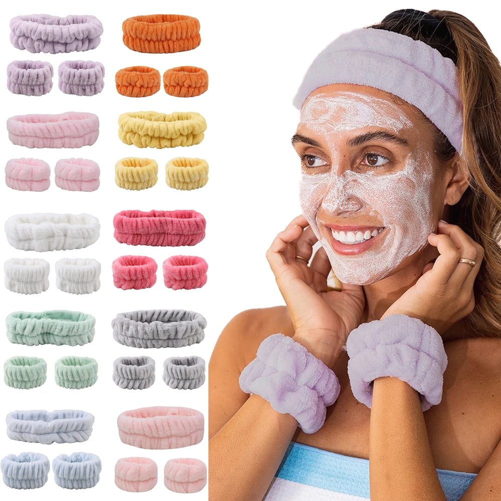 Plush Wash Face Headband, Cow Print Spa Wrist Band Cuffs  display picture 1