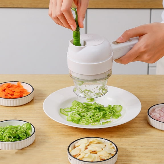 4 in 1 Cordless Electric Food Chopper, USB Rechargeable Handheld Vegetable Cutter