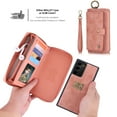 thumbnail image 5 of Allytech Compatible Galaxy Note 20 Ultra Wallet Case,Multi-Functional PU Leather Zip Wristlets Clutch Detachable Magnetic Card Slots Cash Purse Protection Cover for Samsung Galaxy Note 20 Ultra,Pink, 5 of 10