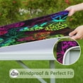 thumbnail image 6 of Colorful Neon Butterfly Pattern Square Fitted Tablecloth with Elastic Edge,Square Table Cover,Washable Elastic Table Cover for Home Kitchen Party Decor 36"x36", 6 of 6