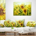 thumbnail image 4 of Designart Bright Yellow Sunny Sunflowers - Floral Painting Throw Pillow - 12x20, 4 of 5