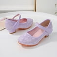 thumbnail image 5 of Quealent Girls Dress Shoes Mary Jane Heels Flower Wedding Party Back to School Pump Shoes for Toddler Little Kid Purple for Size 11.5, 5 of 9