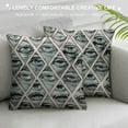 thumbnail image 3 of ONETECH  Eye Fluffy Throw Pillow Cushion Cover, All Seeing Eye Pattern in Pyramidal Shapes Occult Boho Illustration Print, Decorative Square Accent Pillow Case,White and Black, 3 of 5