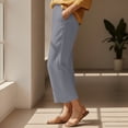 thumbnail image 6 of Fmbrln Ankle Pants for Women Casual Comfy Stretchy Waist Work Pants Summer Fashion Loose Straight Leg Pants with Pockets, 6 of 9