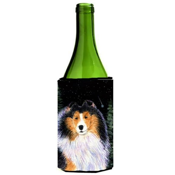 Starry Night Collie Wine bottle sleeve Hugger - 24 oz.