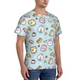 thumbnail image 2 of Bixox Men's Rabbit Burger Coffee Printed Short Sleeve Skinny Athletic T-Shirt, 2 of 6