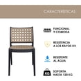 thumbnail image 3 of JAUZ IMPROVEMENT 4pz Silla Minimalista Color Arena Moderna Ton con Base Oscura Ideal Parar Exteriores y Interiores (A2328), 3 of 5