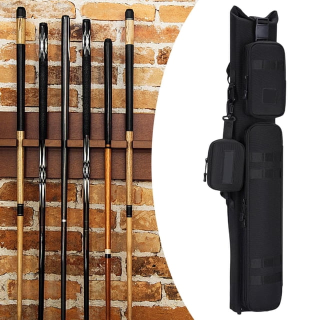 Colaxi Étui de Rangement pour Queue de Billard de Piscine 1/2 Queue de Neuf Boules Grosse Tête Étui de Rangement Léger Doux avec Fermeture Éclair Sac de Rangement Résistant à l'Usure Protecteur 7 Trous