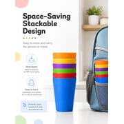 NOGIS 12 Pack Reusable Kids Plastic Cups, 5.6 oz Children Drinking Cups Tumblers, Plastic Tumblers, Unbreakable Plastic Drinking Glasses - Colorful Stackable Party Cups Set (Pack 12-5.6oz)