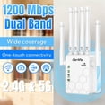 thumbnail image 4 of Ourlife 2026 Dual Band WiFi Range Extender, 2.4GHz & 5GHz Signal Booster Repeater with 1200Mbps Speed, Wall-Through WiFi Amplifier, Covers up to 10000 Sq.ft (White), 4 of 10