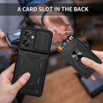 thumbnail image 4 of for Motorola Moto G32 Case with Slide Camera Cover, Heavy Duty Protective with Ring Kickstand & Card Holder Cell Phone Case for Motorola Moto G32 LJK Red, 4 of 10