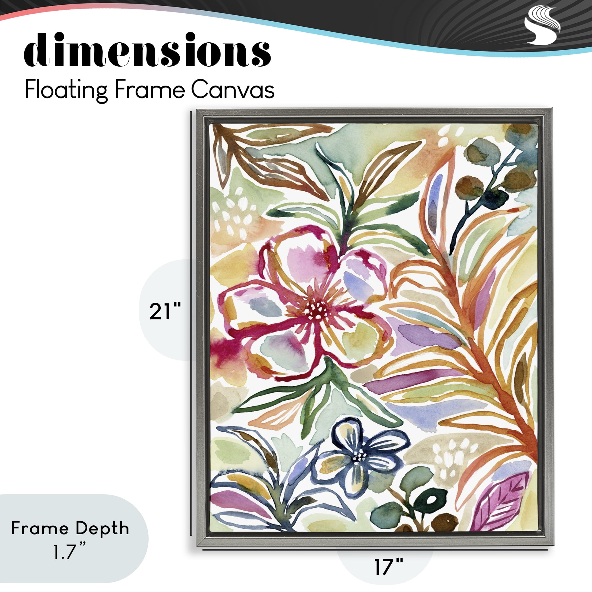 Stupell Industries Colorful Garden Impressions Gray Framed Floater Canvas Wall Art, design by Lisa Nohren