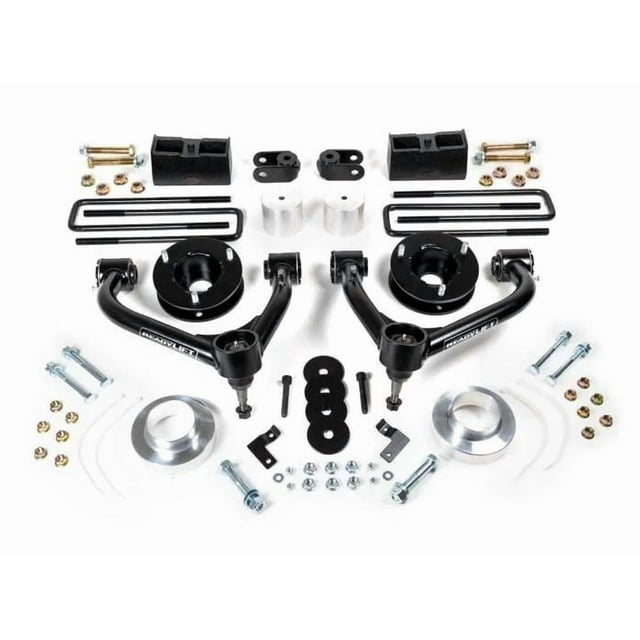 ReadyLIFT Lift Kit Suspension 69-39400 4 Inch Front Lift; 3 Inch Rear Lift; Black Components