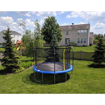 AirZone Basic Round Trampoline with Enclosure, Blue/Black, 12"