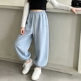 thumbnail image 6 of LIaqionyy Girls Cotton Joggers Baggy Sweatpants High Waisted Drawstring Fall Fashion Winter Clothes Jogger with Pockets, 6 of 8