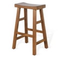 thumbnail image 2 of Marv Barstool Set of 2, Saddle Seat, Rustic Oak Mahogany Wood, 30 Inch, 2 of 6